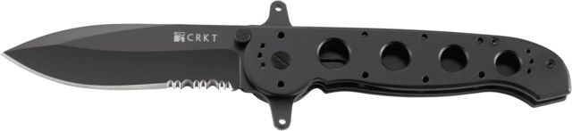 CRKT M21 Folding Knife Drop Point Tri-Point Combo Edge Blk TitanNitride Blade/Handle