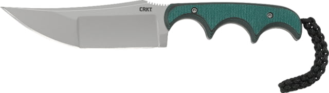 CRKT Minimalist Katana Fixed Blade Knife 3.56in 8Cr13MoV Stainless Steel Blade Katana Blade Black/Green G10 Handle