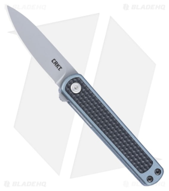 CRKT Pup Folding Knife 2.09in AUS-10 Drop Point Blade Polymer Black/Blue Handle Black/Black/Blue 5.11in BHQ-206076
