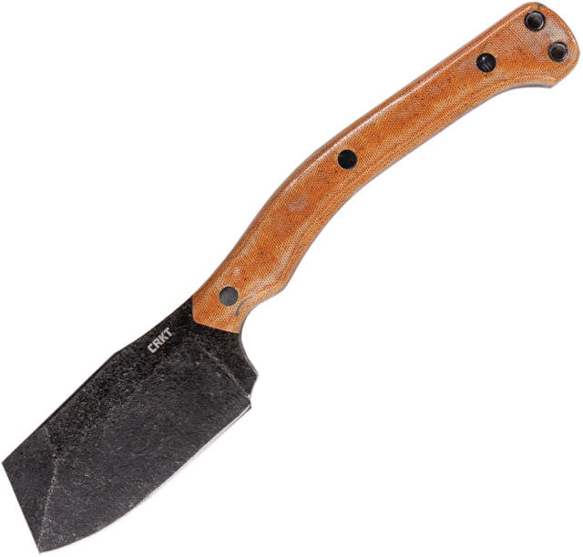 CRKT Razel Nax Fixed Blade Knife 4.29in SK5 Carbon Steel Blade Axe Blade Brown G10 Handle