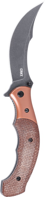 CRKT Ritual Compact Folding Knife Plain Edge Stonewash Black 3.33 Blade 12C27 Steel Assisted Opening with IKBS Bearings Stainless Steel Bolster