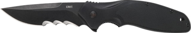 Crkt Shenanigan Veff Serrated Assisted Opening Folding Knife 3.35 in Stainless Steel Drop Point Black