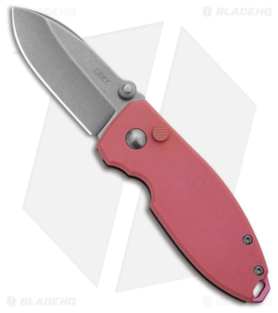 CRKT Squid Folding Knife 2.27in Sandvik 14C28N Drop Point Blade G10 Pink Handle Steel/Pink 5.70in BHQ-210135