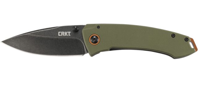 CRKT Tuna Folding Knife 3.22in 8CR14MoV Drop Point Blade OD Green G10 Handle