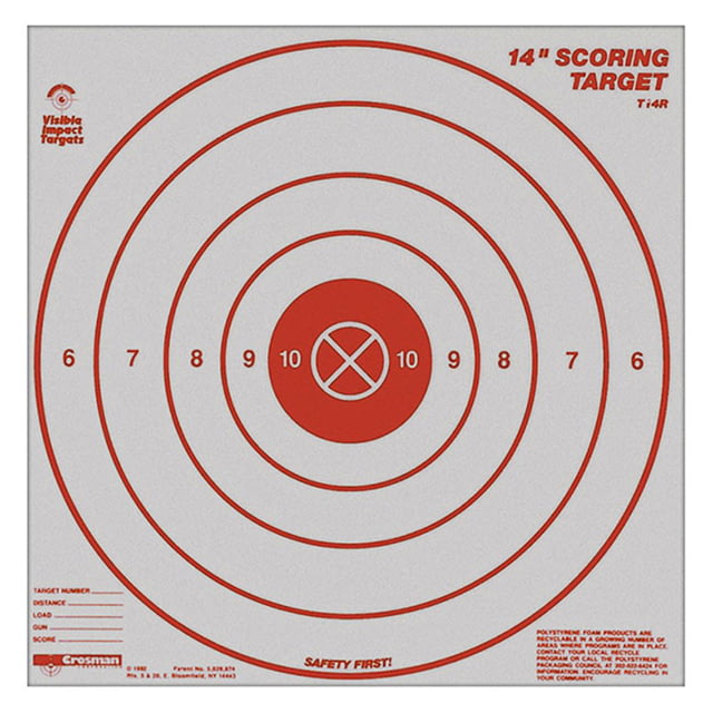 Crosman 14in. Range Target Visible Impact 5 Ring 3-Pack 73962 - Crosman
