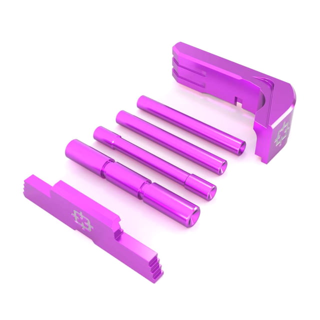 Cross Armory 3-Piece Kit 4 Pin Set P80 Extended Mag Catch Extended Slide Lock PURPLE Small - Cross Armory