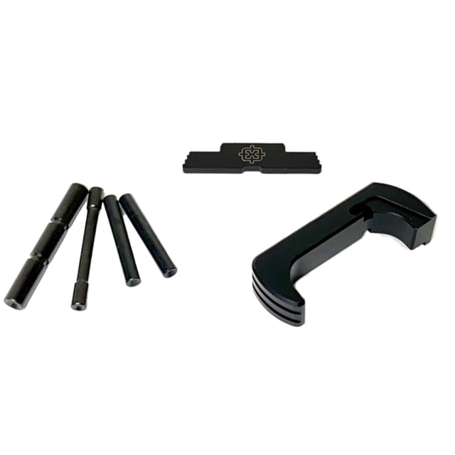USED Cross Armory Glock 3-Piece Kit 4 Pin Set Extended Mag Catch Extended Slide Lock Gen 4 Black Small CRG4OKBK EDEMO1 Used Condition Like New Open - Cross Armory