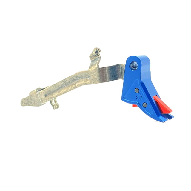 Cross Armory Glock Gen 1-3 Enhanced Flat Faced Trigger w/Bar 9mm Aluminum Blue/Red Small - Cross Armory