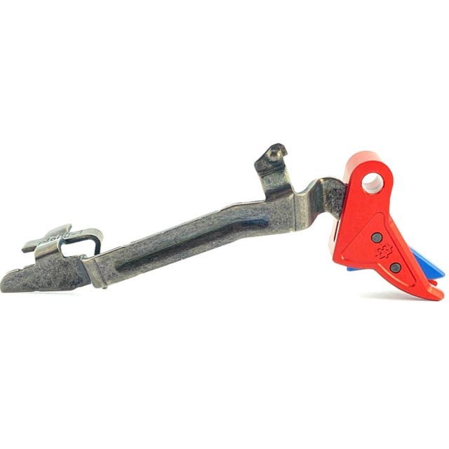 Cross Armory Glock Gen 1-3 Enhanced Flat Faced Trigger w/Bar 9mm Aluminum Red/Blue Small - Cross Armory