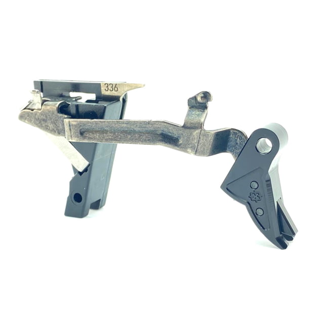 Cross Armory Glock Gen 1-3 Enhanced Flat Faced Trigger w/ Bar Drop-in Shoe/3.5 Spring 9mm Aluminum/Black Safety Black/Black Small - Cross Armory