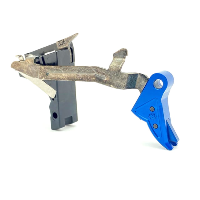 Cross Armory Glock Gen 1-3 Enhanced Flat Faced Trigger w/ Bar Drop-in Shoe/3.5 Spring 9mm Aluminum/Blue Blue/Blue Small - Cross Armory