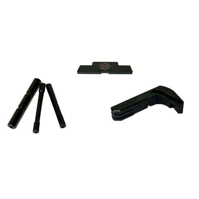 Cross Armory Glock Operator Kit 3-Piece Generation 1-3 w/ 3-Pin Set Extended Metal Mag Catch Extended Slide Lock Black Small - Cross Armory