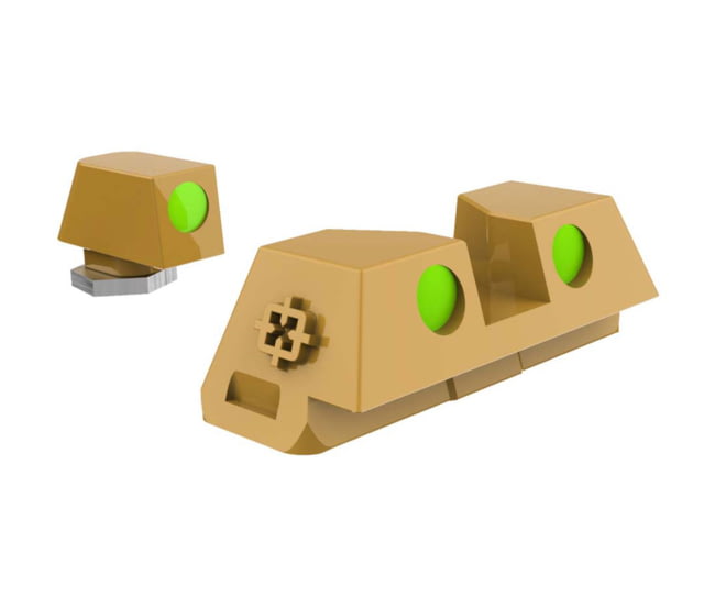 Cross Armory Glow-In-The-Dark Pistol Sights FDE Standard - Cross Armory