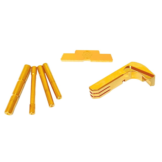 Cross Armory P80 3 Piece Kit 4 Pin Set Extended Mag Catch Extended Slide Lock Gold Small - Cross Armory