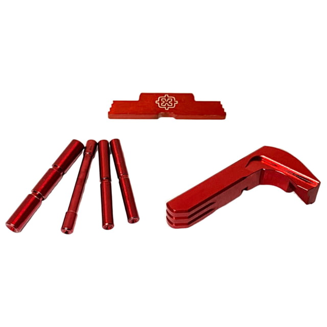 Cross Armory P80 3 Piece Kit 4 Pin Set Extended Mag Catch Extended Slide Lock Red Small - Cross Armory