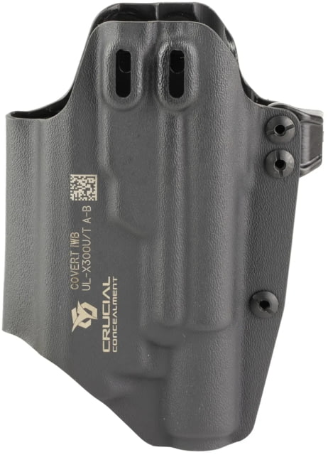 Crucial Concealment Universal Light Kydex IWB Holster Universal Ambidextrous Surefire X300 Ultra/Turbo Black
