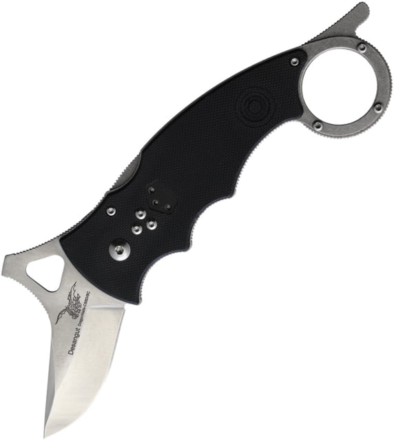 CSSD/SC Bram Frank Design Desangut Folding Knife 2in satin finish 8Cr13MoV stainless bowie blade Black G10 handle DESANGUT BOWIE BLACK - Cssd/Sc Bram Frank Design