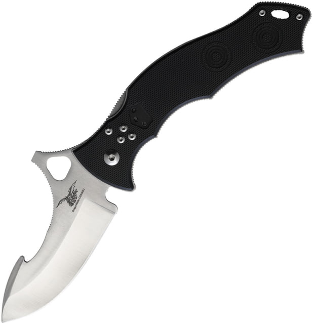 CSSD/SC Bram Frank Design LLC Kopesh Folding Knife 3" satin finish 8Cr13MoV stainless guthook blade Black G10 handle - Cssd/Sc Bram Frank Design