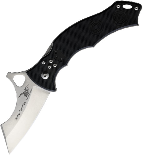 CSSD/SC Bram Frank Design LLC Sister Christian Folding Knife 3" satin finish 8Cr13MoV stainless blade Black G10 handle - Cssd/Sc Bram Frank Design