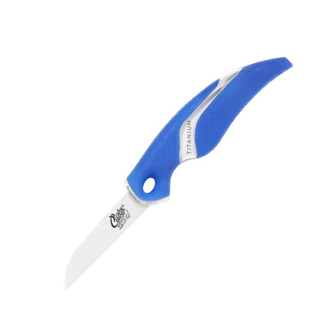 Cuda 2.5in Titanium Bonded Bait Knive Titanium Bonded Blade Non-Slip Cuda Scale Pattern Grips - Cuda