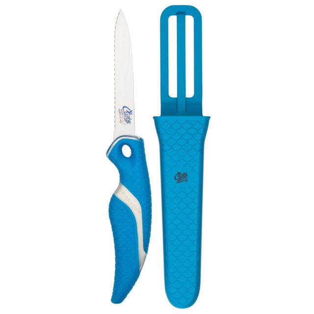 Cuda 3in Titanium Bonded Net Knive With Sheath German 4116 Corrosion-Resistant Stainless Steel Blade Non-Slip Cuda Scale Pattern Grip - Cuda