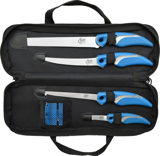 Cuda 6 pc Knife and Sharpener Set w/Case - Cuda