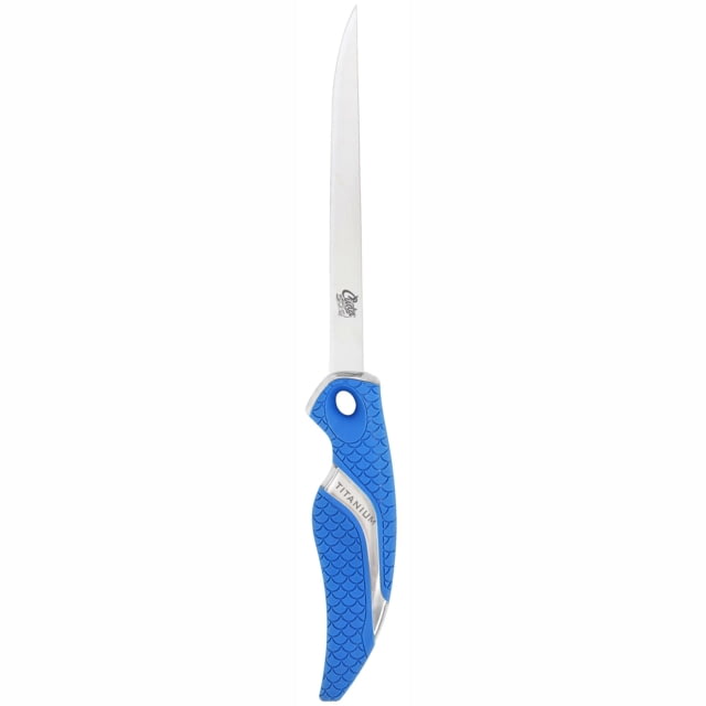 Cuda 6in Titanium Bonded Flex Fillet Knive 4116 German Stainless Steel Blade Non-Slip Cuda Scale Pattern Grips - Cuda
