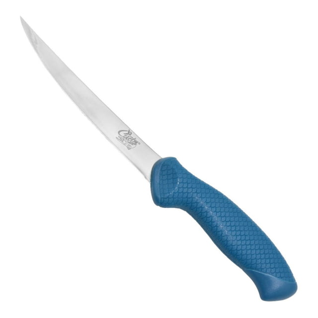 Cuda AquaTuff Curved Boning Knife with Blade Cover Blue 6in - Cuda