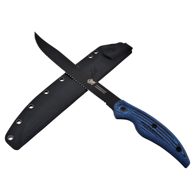 Cuda Knives Cuda 9 in Professional Ser Knife Fixed Blade Knife 9in Blue/Black Micarta Handle - Cuda