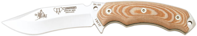 Cudeman 124 Quality Fixed Blade Knife 12 cm Bohler N-695 Steel Brown Micarta w/ Black Liners Kydex Sheath - Cudeman