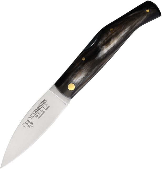 Cudeman Delta Horn Folding Knife 4.25in Closed 3.25in Satin Vanadium Molybdenum Steel Blade Horn Handle - Cudeman