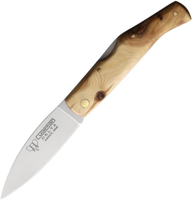 Cudeman Delta Juniper Folding Knife 4.25in Closed 3.25in Satin Vanadium Molybdenum Steel Blade Juniper Wood Handle - Cudeman
