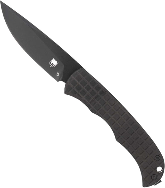 Cyclone Hidden Release Fixed Blade 3" OTF Plain Black TiCN D2 Steel Blade 4" Black Aluminum Handle - Cobratec Knives