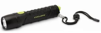 Cyclops 700 Lumen LED Flashlight w/ Emergency Glass Breaker- Black Clam Pack