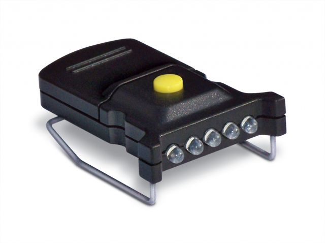 Cyclops Micro Hat Clip Light Black with 5 White LED Bulbs