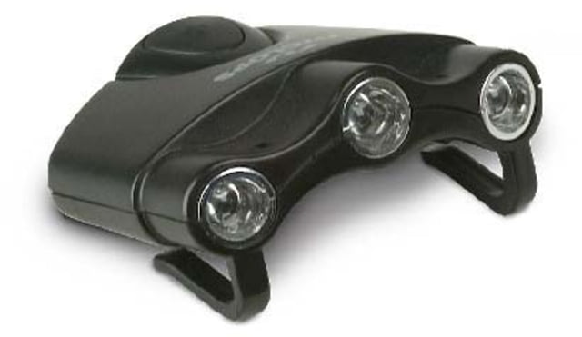 Cyclops Orion Hat Clip LED Flashlight Black with 3 Clear LED Lights