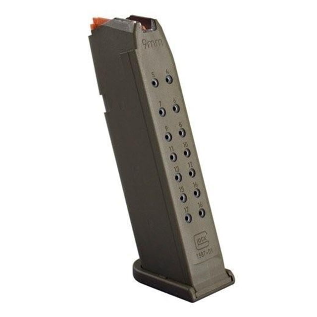 ck G17 9mm Luger 17 Round Pistol Magazine OD Green W/ Orange Follower 1 Pack 17 Ammo