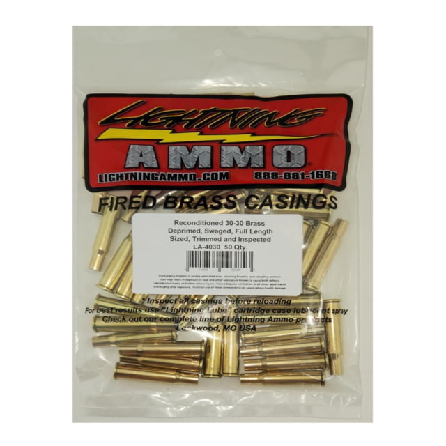 Lightning Ammo Reconditioned Ready to Load Brass Rifle Cartridge Cases .243 50 Qty Bag 4AFA0E2C - Lightning Ammo