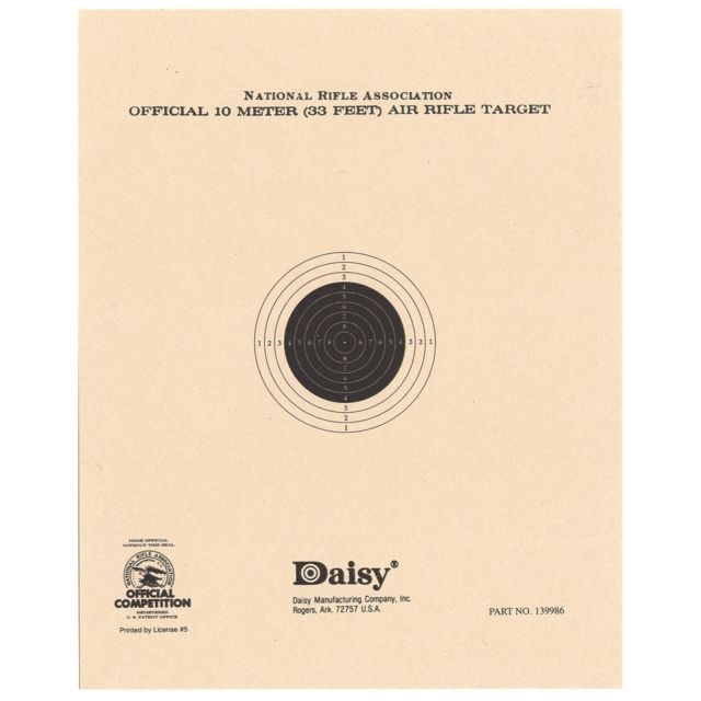 Daisy Official NRA 10 Meter Pellet Targets 50 Pack - Daisy