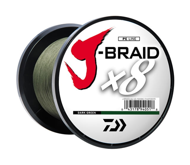 Daiwa Daiwa J-Braid 8X Braided Line w/Bulk Spool  50lb Dark Green - $245.03 at Optics Planet