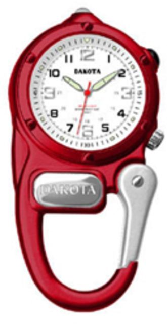 Dakota Watches Mini Clip Microlight White Military Dial Red Case