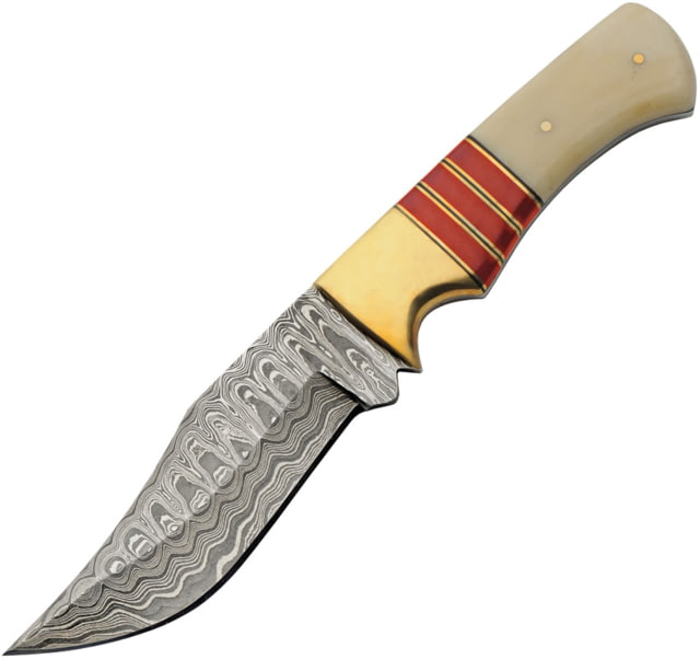 Damascus Admiral Fixed Blade Bone Red - Damascus