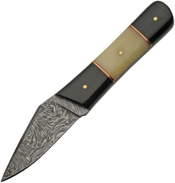 Damascus Bone/Horn Skinner Knife 3.25" Damascus steel blade Buffalo horn and camel bone handle - Damascus