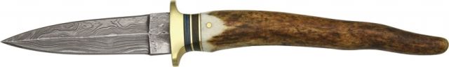 Damascus Boot Fixed Knife - Damascus