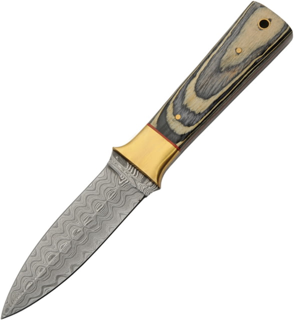 Damascus Boot Knife Wood - Damascus