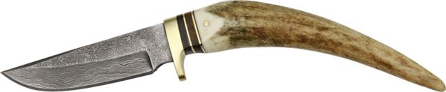 Damascus Buck Spike Fixed Knife - Damascus