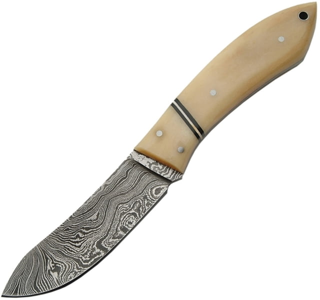 Damascus Damascus Skinner Knife 7.5in Overall 3.5in Damascus Steel Skinner Blade Natural Smooth Bone - Damascus
