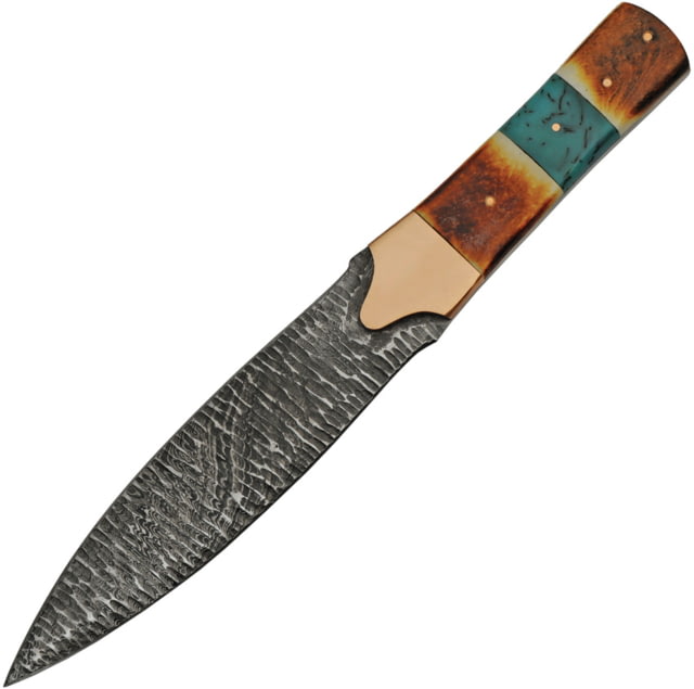 Damascus Flint Fixed Blade Spear Pt - Damascus