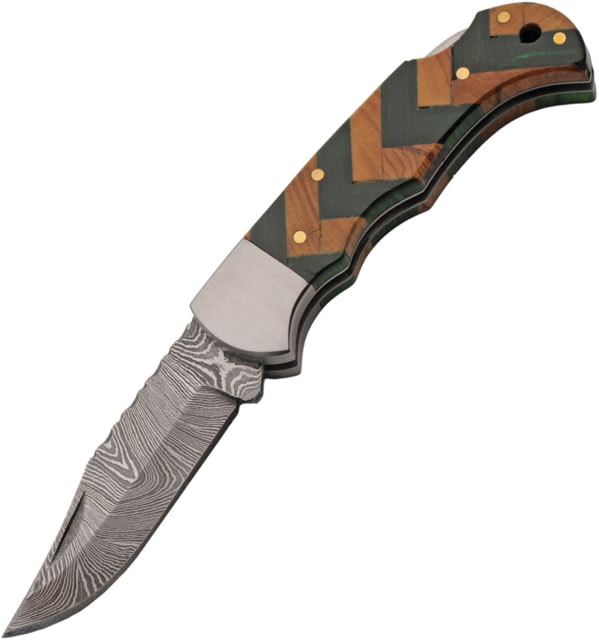 Damascus Forge Lockback Green - Damascus
