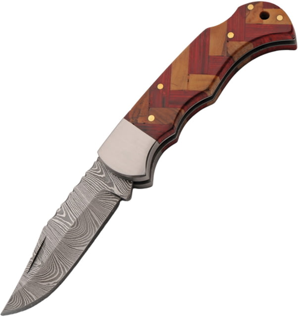 Damascus Forge Lockback Red - Damascus